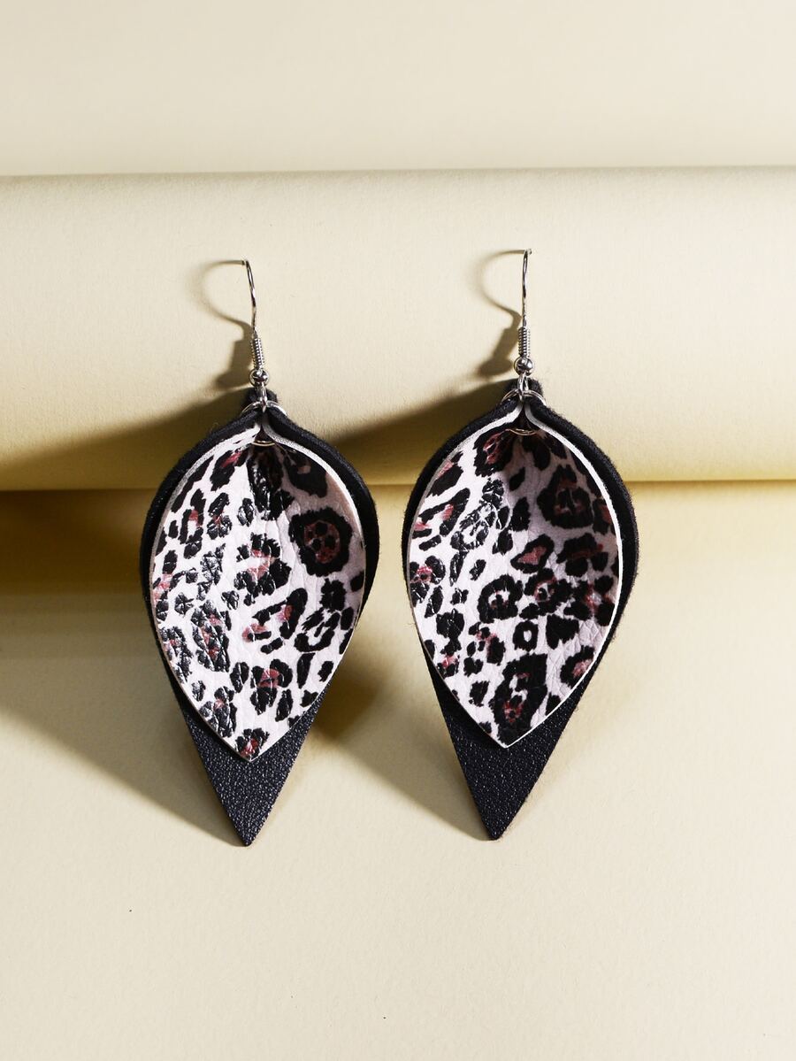 Leopard Pattern Drop Earrings