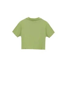 Áo thun nữ Túi màu trơn Giải trí - Màu xanh chanh - Xem 2