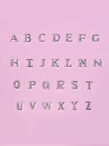 26颗银色钻石字母美甲转盘饰品DIY指甲饰品美甲宝石美甲用品指甲 - 彩色 - 查看 3