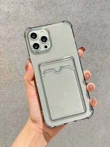 Bao đựng điện thoại có khe cắm thẻ trong suốt - Bạc - Xem 3