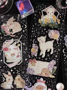 3張卡通圖案隨機貼紙 - 彩色 - 查看 1