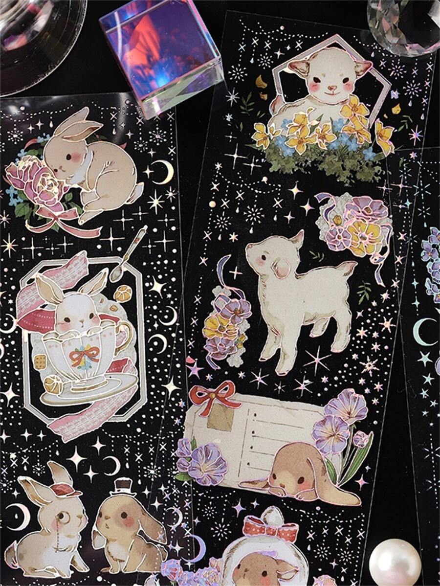 3張卡通圖案隨機貼紙 - 彩色 - 查看 1