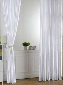 1 件简约素色半透明窗帘适用于卧室、客厅、阳台和其他装饰隔断