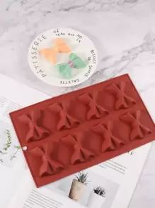 綁結蝴蝶結造型矽膠模具 - 酒紅色 - 查看 1