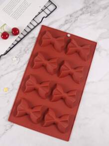 綁結蝴蝶結造型矽膠模具 - 酒紅色 - 查看 5