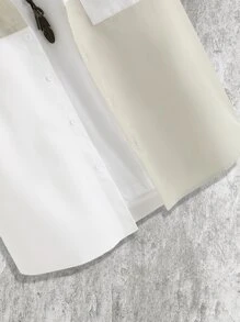 Manfinity Homme Men Two Tone Patched Pocket Shirt Without Tee - Multicolor - View 4