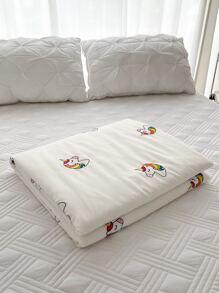 Unicorn Embroidered Bedspread