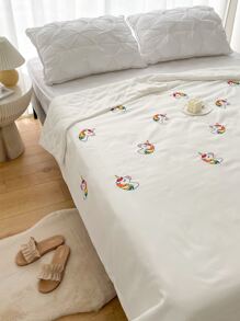 Unicorn Embroidered Bedspread