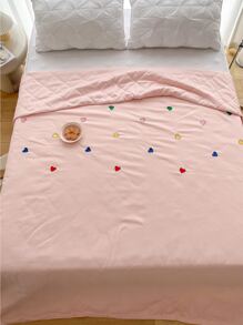 愛心刺繡床單 - 粉色 - 查看 3