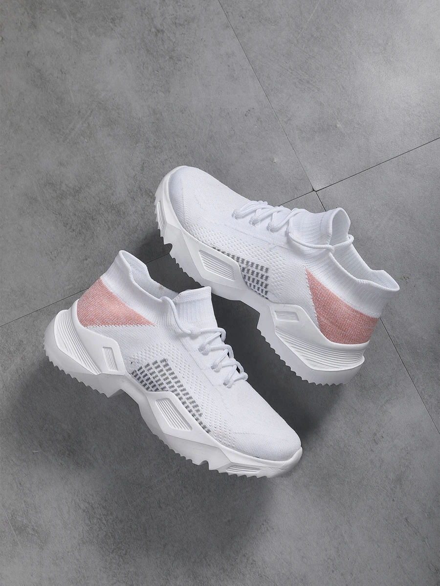 New Arrival Anti-slip Breathable Lightweight White Fashionable Women's Thick-soled Casual Sports Shoes - Multicolor - View 1