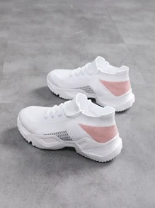 New Arrival Anti-slip Breathable Lightweight White Fashionable Women's Thick-soled Casual Sports Shoes - Multicolor - View 2