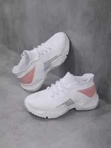 New Arrival Anti-slip Breathable Lightweight White Fashionable Women's Thick-soled Casual Sports Shoes - Multicolor - View 4