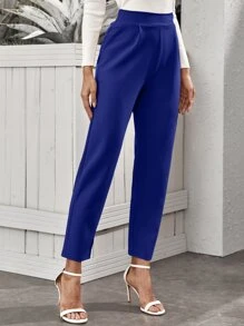 RosyDaze Pantalones cónicos de talle alto con bolsillo oblicuo