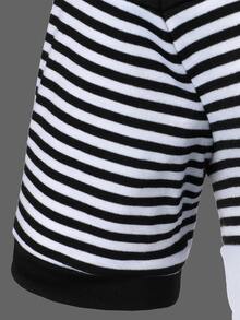 Manfinity Homme Hombres Camisa polo de rayas de color combinado - Blanco y Negro - Ver 6