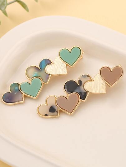 2入組愛心裝飾髮夾