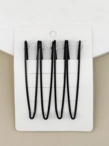 4个/包渐变色箭头形金属发夹，女士款（7厘米），休闲发饰，发夹，发爪，学生用品 - 黑色 - 查看 1