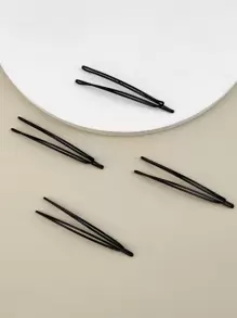 4个/包渐变色箭头形金属发夹，女士款（7厘米），休闲发饰，发夹，发爪，学生用品 - 黑色 - 查看 2