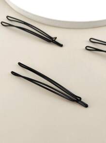 4个/包渐变色箭头形金属发夹，女士款（7厘米），休闲发饰，发夹，发爪，学生用品 - 黑色 - 查看 3