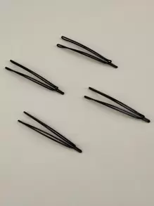 4个/包渐变色箭头形金属发夹，女士款（7厘米），休闲发饰，发夹，发爪，学生用品 - 黑色 - 查看 4