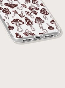 Mushroom Print Clear Phone Case - Multicolor - View 3