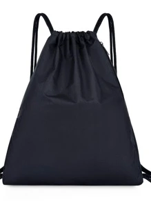 Men Minimalist Drawstring Backpack - Black - View 1