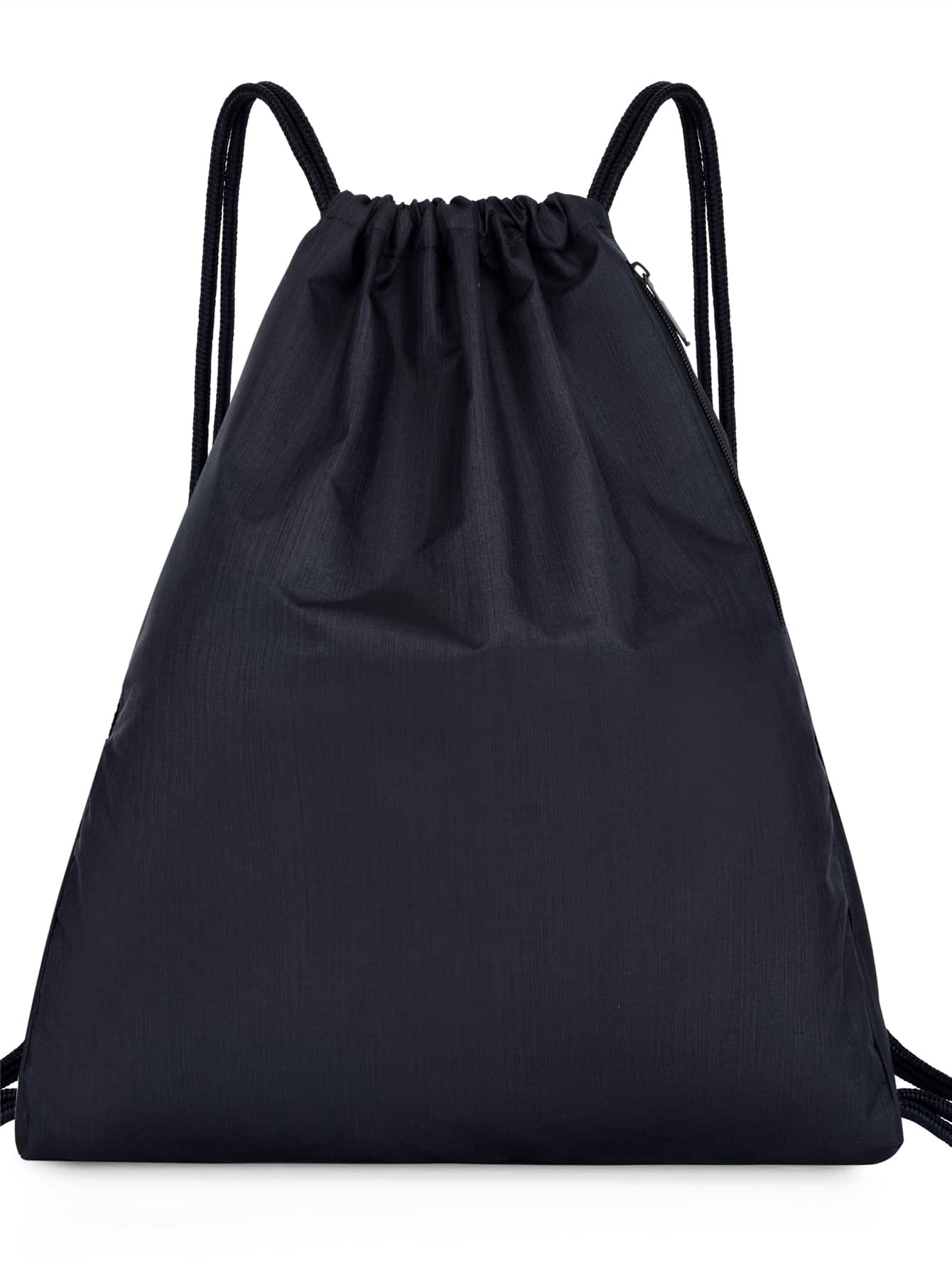 Men Minimalist Drawstring Backpack - Black - View 1