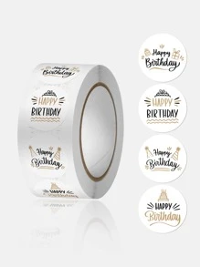 1roll Birthday Slogan Graphic Sticker - Multicolor - View 1