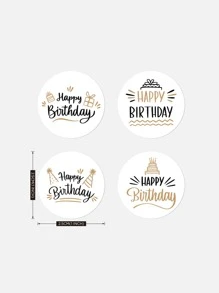 1roll Birthday Slogan Graphic Sticker - Multicolor - View 3