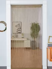 1pc High Density Silver Wire Tassel String Curtain For Window Or Room Divider - Champagne - View 3