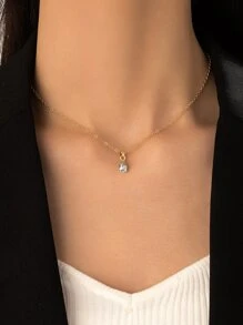 imoli Collar con colgante gota de agua con diamante de imitación - Amarillo Oro - Ver 2