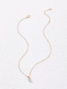 imoli Collar con colgante gota de agua con diamante de imitación - Amarillo Oro - Ver 4