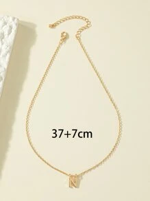 Letter Pendant Necklace - Yellow Gold - View 3