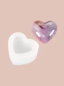 1 pièce de moule en silicone réutilisable DIY, moule à bougie en forme de cœur blanc lavable et créatif pour les amateurs de DIY