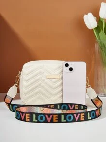 防水、輕巧、商務休閒迷你 V 形細節幾何裝飾方形包適合青少年女孩女大學生、菜鳥和白領，非常適合辦公室、大學、工作、商務、通勤 - 米色 - 查看 5