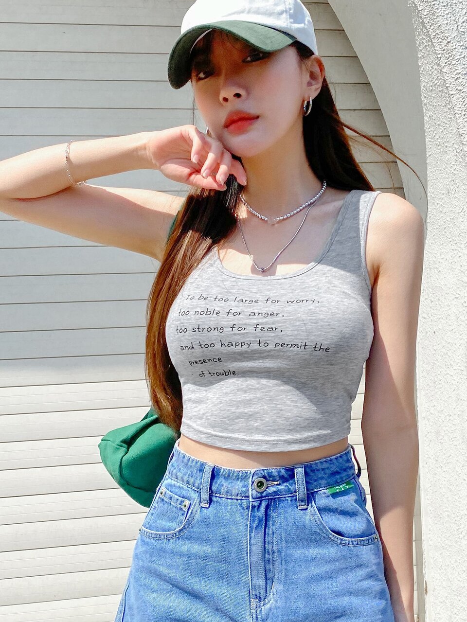 Slogan Graphic Crop Tank Top