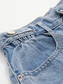 DAZY 高腰捲邊牛仔短褲