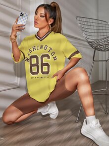 SHEIN Unity T-Shirt - Washington, Seattle City - Yellow - View 4