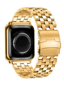 Edelstahl Uhrenarmband kompatibel zu Apple Watch - Gold - Übersicht 3