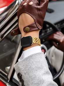 Edelstahl Uhrenarmband kompatibel zu Apple Watch - Gold - Übersicht 5