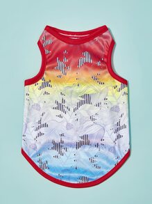 PETSIN 1pc Colorblock Pet Tank - Multicolor - View 2
