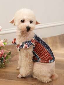 PETSIN 1pc Flower Print Pet Tank - Multicolor - View 7