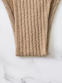 Bikini de verano con textura y anillos enlazados para playa - Albaricoque - Ver 7