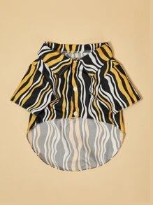 1pc Striped Print Pet Shirt - Multicolor - View 2