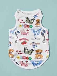 PETSIN 1入組蝴蝶圖案寵物背心 - 彩色 - 查看 2