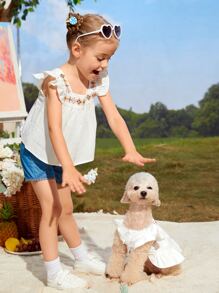 PETSIN Graphic Pet Dress - White - View 7