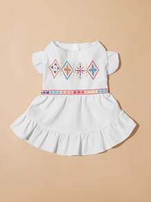 PETSIN Graphic Pet Dress - White - View 2