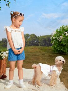 PETSIN Graphic Pet Dress - White - View 8