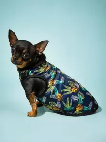 PETSIN 1 pieza Tank de mascota con estampado de hoja