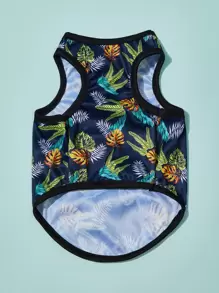 PETSIN 1 pieza Tank de mascota con estampado de hoja