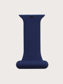 Solid Color Nurse Style Pin Buckle Silicone Strap Compatible With Apple Watch Series 1/2/3/4/5/6/7/8/9 - Navy Blue - View 1